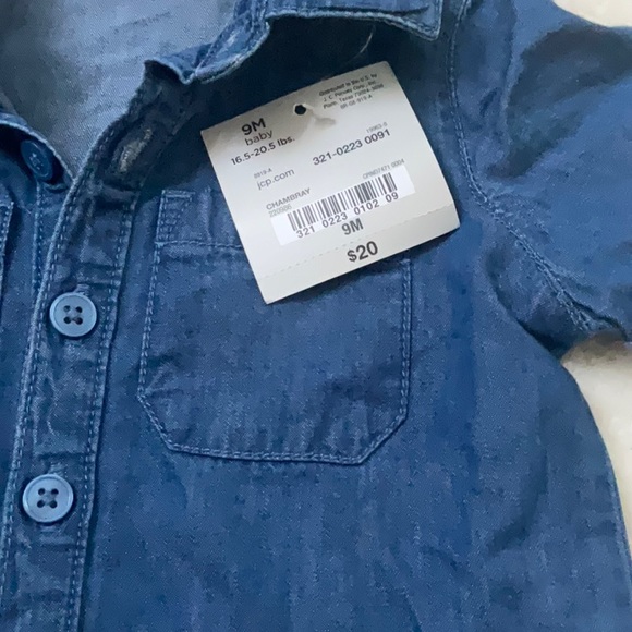 Okie Dokie denim one piece with snap fasten in the middle of the. 9m - Picture 3 of 7